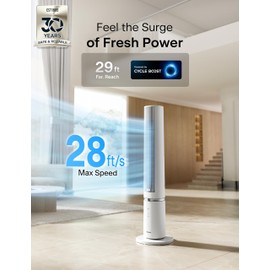 PELONIS 40-Inch Tower Fan for Bedroom, Fan That Blows Cold Air, Oscillating Fan with Innovative Washable Design, 2000 CFM, 28ft/s Airflow, 4 Speeds + 2 Modes, 90° Oscillation, 23dB Quiet