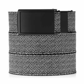 SlideBelts Men's Canvas Belt - Herringbone with Matte Black Buckle
