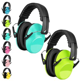 Kids Ear Defenders 2 Pack, BraveKoi Children Noise Cancelling Headphones 26dB SNR Foldable Adjustable Hearing Protection Noise Cancelling Earmuffs for Autism, Boys, Girls, Toddlers (Age 3-16 Year Old)