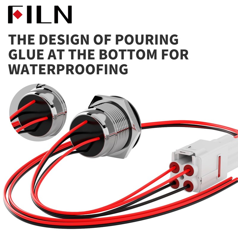 FILN 1Pcs 185 Symbols 22mm Stainless Momentary Pushbutton Switch 1NO