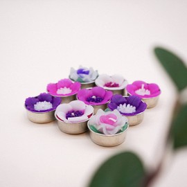 9 Assorted Big Pink Purple Flower Scented Tealights