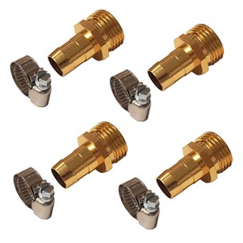 Chapin International 6-9469: Male Garden Repair Connector with Clamps, Hose Mender Fittings, Set of 4, Metallic