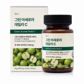 Elive Green Acerola Daily C Natural Vitamin C, 1 ea, 60 tablets / 엘리브 그린 아세로라 데일리 C 천연 비타민C, 1개, 60정