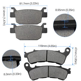 LOCOPOW Bremsbeläge vorne und hinten für Honda SH 300i SH300i 2007-2014, fürza 250 NSS250 2005-2008, fürza 300 NSS300 2013-2017