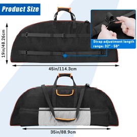 VISEMAN Compound Bow Case, Bow Padded Bag with Arrow Pocket, Soft Bow Carry Bag with Adjustable Straps