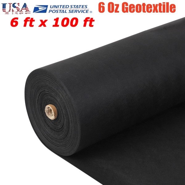 Unbranded 6'x100' 6 Oz Geotextile Fabric Landscape Drainage Weed Barrier