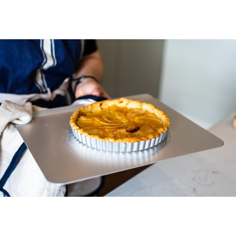 Chabrias Ltd Professional Silver Aluminium Loose Base Fluted Flan Tin,