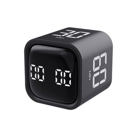 AIXXCUVQ Cube Timer with Flip Timing Built-in Gravitys Sensor Chip for Scientific Timing Normal of About 6 Months ABS Alarm Clock, Black