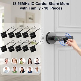 BIWIBON - Juego de tarjetas IC de 10 piezas, llavero RFID para cerraduras inteligentes, 13.56 MHz, compatible con sistemas inteligentes Tuya y TTLock