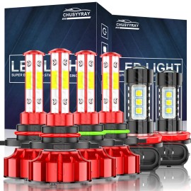 CHUSYYRAY 9005 9006 H11 LED Faro de luz baja alta Bombilla blanca Kit de luz de niebla