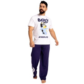 Bluey Pajamas | Cotton Mens Pajamas Set For Daddy | Dad Mens Pjs | Blue XL