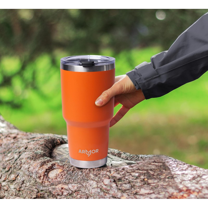 Product Armor 30oz Vacuum Insulated Stainless Steel Tumbler (Lava Orange)