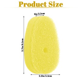 Gjinxi 8Pcs Dish Wand Sponge Refills for Dishing, Replacement Heads for Dish Sponges, Non-Scratch Scrubber Brush Pads for Kitchen Cleaning, Yellow (Only Sponge Heads)