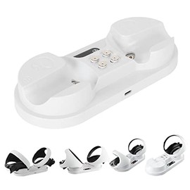 Base de Carga del Controlador para VR2, Cargador del Controlador PS VR2 para Accesorios PSVR2 con Indicador LED, 4 Puertos Magnéticos Tipo C          