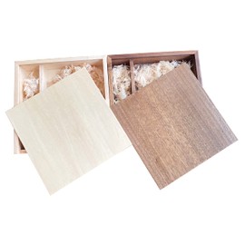 BEIJIGUANG Wooden Gift Box with Sliding Lid, Discreet Sliding Lid, USB Box, Photo Box, Wedding Memory Box, for Photographers/Customers, Walnut/Maple (Maple Box)