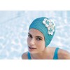 Fashy Women's Bubble Cap with Flowers - Aqua, One Size