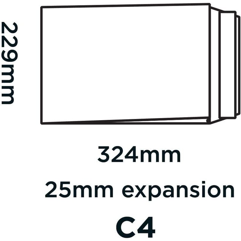 HSD C4 Gusset Envelopes Strong Brown Manilla A4 130gsm 25mm