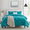Teal Duvet Cover California King Size 3 Piece Pintuck Comforter