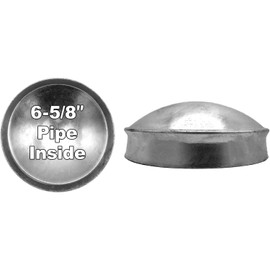 Chain Link Post Cap for 6-5/8" Outside Diameter Steel Posts - Fits Most 6" Well Casing and Other Non-Fence Pipes with Pipe OD of 6-5/8 Inches