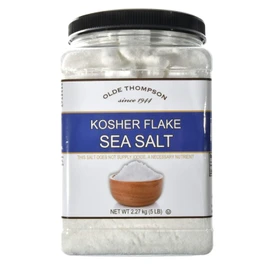 Olde Thompson Kosher Flake Sea Salt 5 lbs (2.27 kg Container) Mild Salt – Tastes Great with Spice Blends, Baking, and The Rims of Margarita Glasses