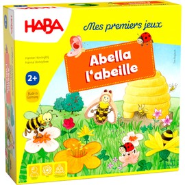 HABA Mes premiers jeux - Abella l'abeille, jeu coopératif de dés de couleur pour 1-4 joueurs de 2 ans, pour apprendre les couleurs, 301839