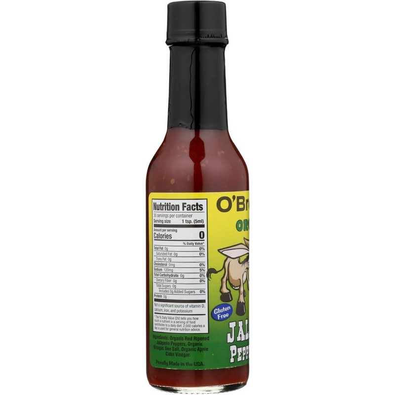 O BROTHERS Organic Jalapeno Pepper Sauce, 5 OZ