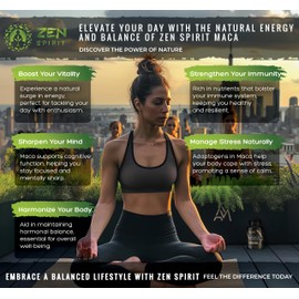 Zen Spirit Maca Root Powder Organic - Peruvian Root Premium Grade Superfood (Raw) - USDA & Vegan Certified - 1 Bag (8oz) - Perfect for Breakfast, Smoothies, Baking & Ice Cream.