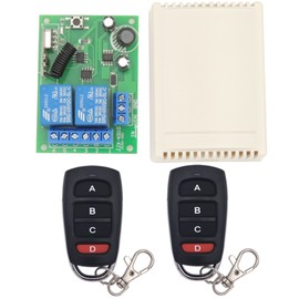 DieseRC 433Mhz Universal Wireless Remote Control Switch Secure Radio Frequency DC 6V 12V 24V 30V 10A 2 Channels Relay Receiver Board and 2 Transmitters with 4 Keys
