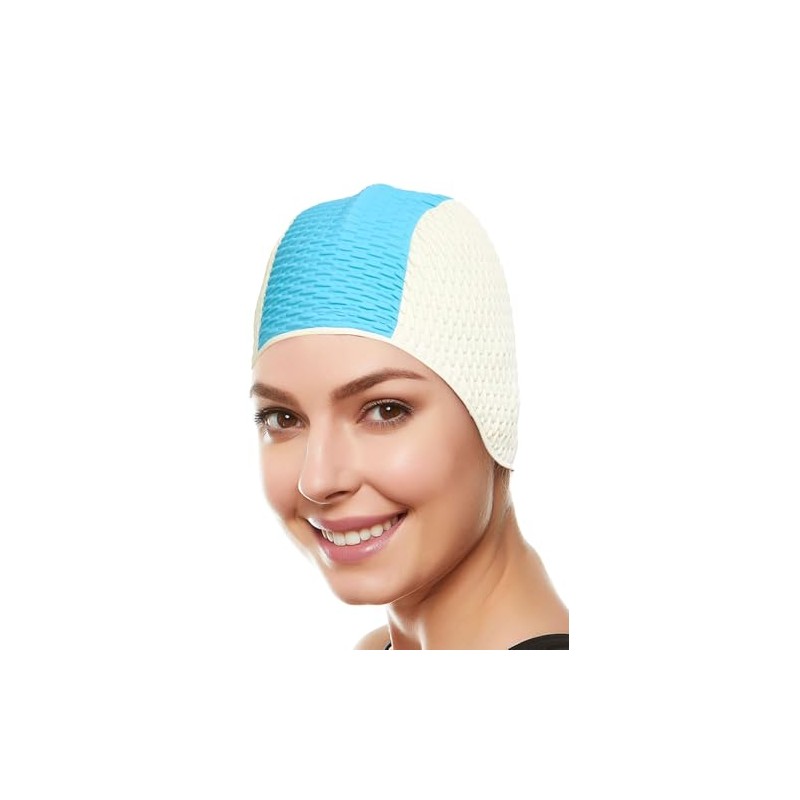 BEEMO Swimming Caps for Women Two-Tone - Light Blue