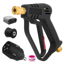 ankon Brass Karcher Short Gun High Pressure Washing Short Gun Short Gun High Pressure Washer Short Gun Karcher Nozzle for Karcher K Series K2 K3 K4 K5 K6 K7 JTK, M22 14mm Quick Connect Adapter, 5 in 1 Nozzle with 1/4" Quick Connector Multiple Angles (0-6