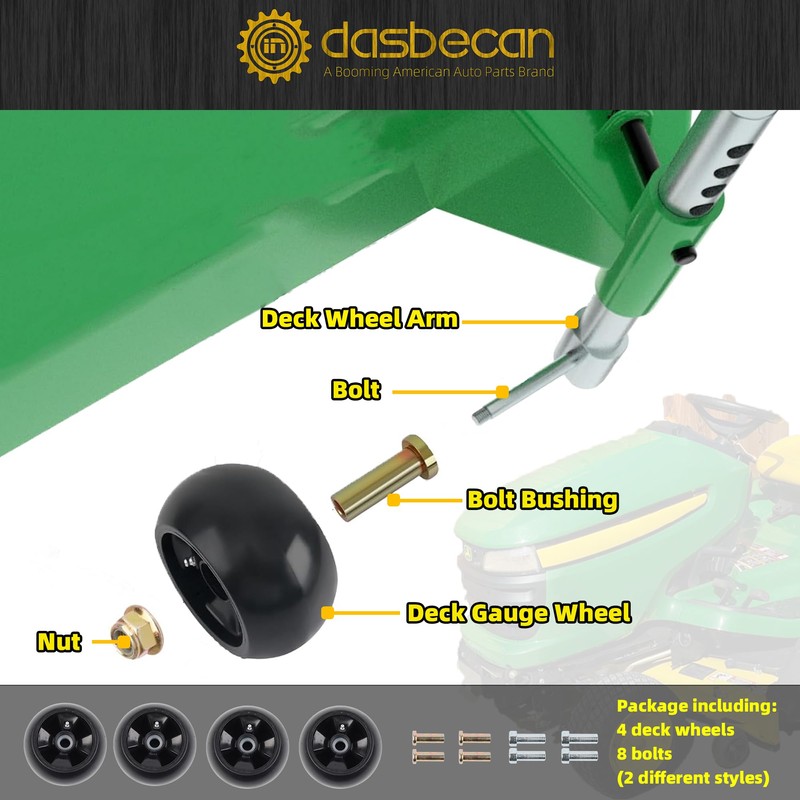 Dasbecan AM125172 Deck Gage Wheels Kit Compatible with John Deere
