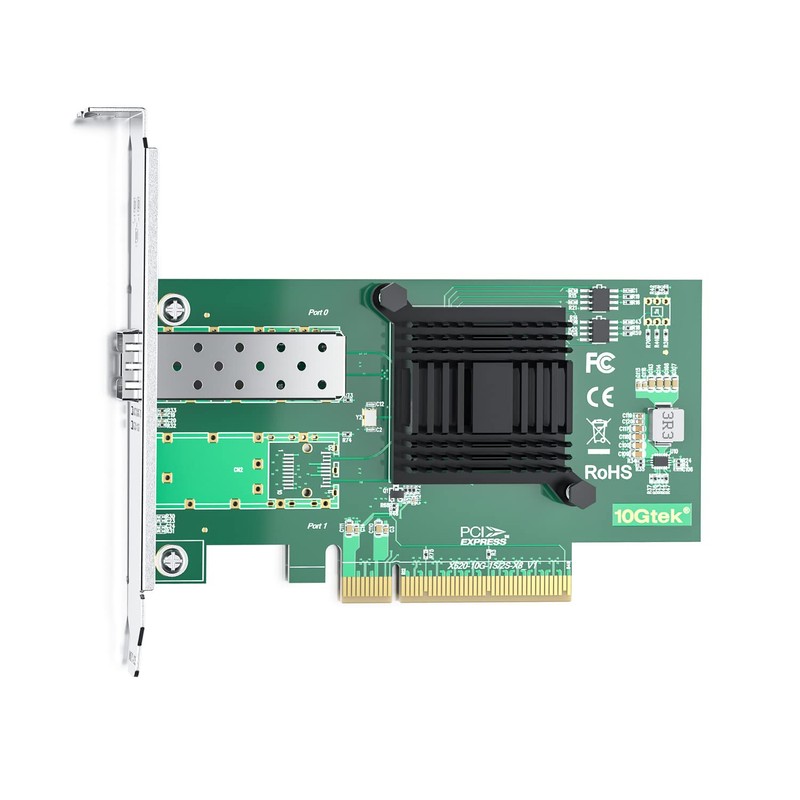 10Gtek 10G PCI-E NIC Network Card, Intel X520-DA1/X520-SR1 Compatible, Single