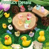 UHOMENY Mini Resin Ducks with 7 styles 56pcs Tiny Ducks