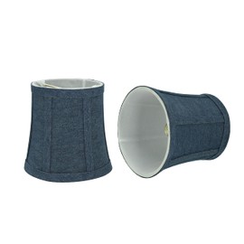 Aspen Creative 30361-2A Small Bell Shape Chandelier Clip-On Lamp Shade Set (2 Pack), Transitional Design in Washing Blue, 5" Bottom Width (4" x 5" x 5")