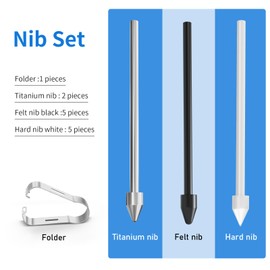 Pen Tips Replacement for Kindle Scribe Pen 12PCS, Pen Nibs Compatible with Premium Pen Remarkable 1/2 Plus Digital Pen 4096 Levels Pen Folder(No Worn Out 2 Titanium Tip 5 Felt Nib and 5 Hard Tip