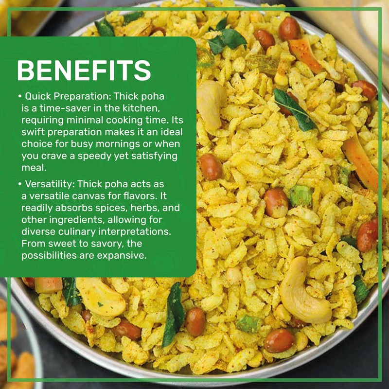 Jiva Organics Organic Poha Thick 2 Pound Bulk Bag -