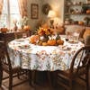Eikione Horaldaily Fall Tablecloth 70x70 Inch, Round Thanksgiving Autumn Harvest