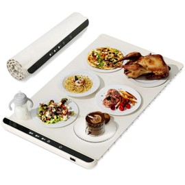 Electric Warming Tray - Food Warming Mat with 3 Temperature Settings, Auto Shut-Off | Silicon Food Warming Plate for Parties, Home and Office Use | Specially Designed for Cold Areas