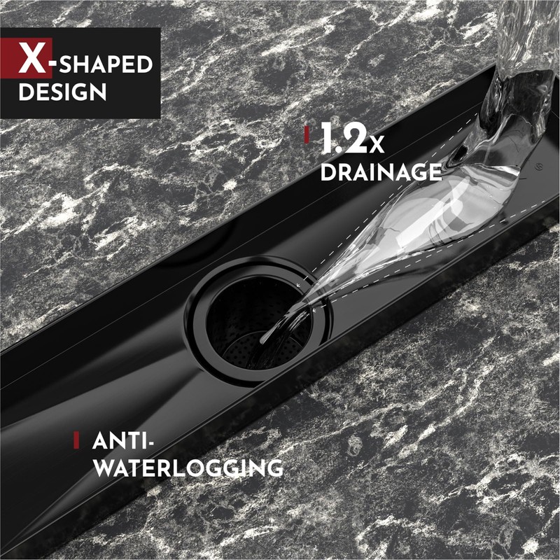 WEBANG 24 Inch Linear Shower Drain Rectangular Floor Drain with