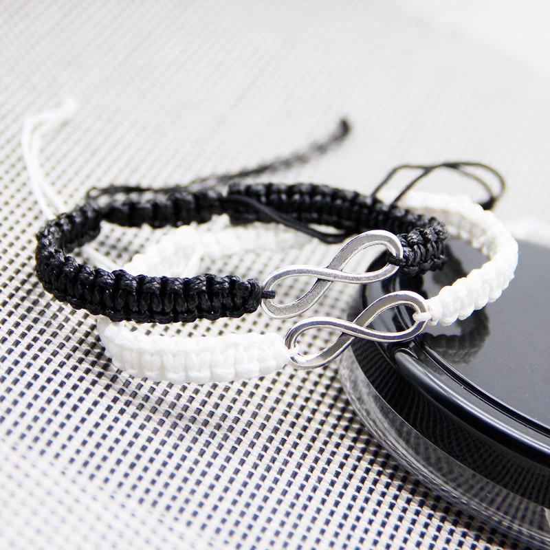 RAMESON 2Pcs Infinity Distance Couple Braided Handcrafted His and Hers