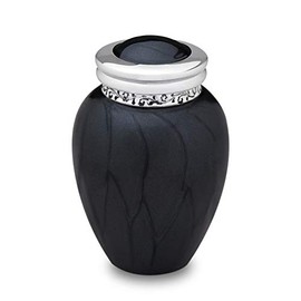 Mirai Sougo T-902S Mini Urn Pearl Blessing Black Brass Screw Type with Burn Bag