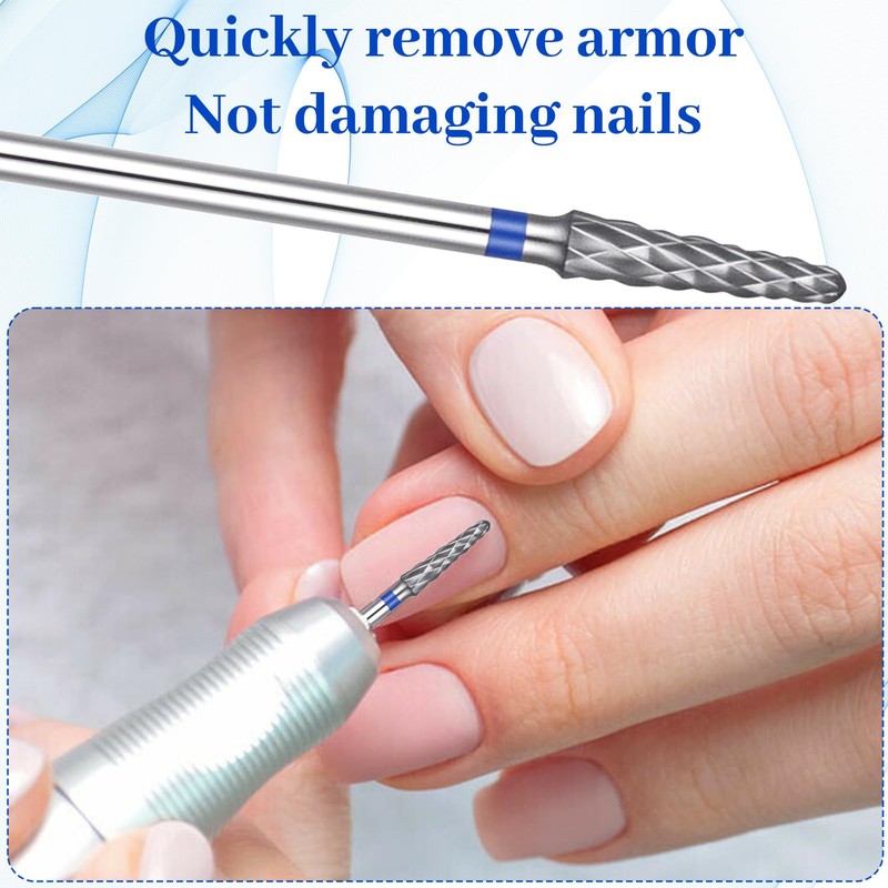 TIESOME 2Pcs 3/32" Nail Drill Bits Set, Professional Tungsten Nail