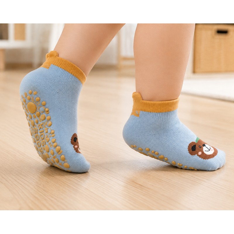 Kids Cotton Non-Slip Socks for Toddlers – Cute Cartoon Animal