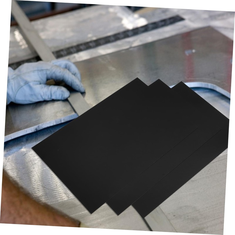 Ipetboom 3pcs Anodized Aluminum Plaques Black Metal Plate Blanks for