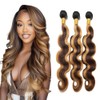 Ombre Honey Blonde And Dark Brown T1BP4/27 Bundle Body Wave