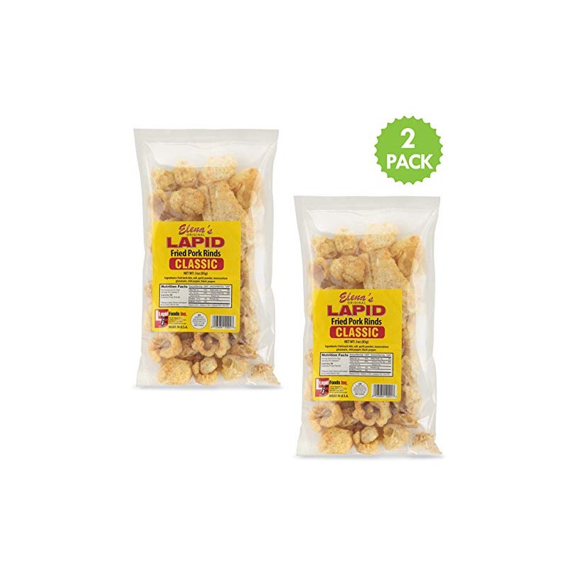 Elena's Original Lapid Fried Pork Rinds Classic or Pork Chicharon