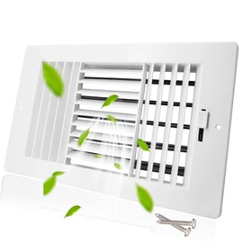 10"x6" Air Vent Cover Ceiling Register,LouanXpert Wall Vent Three-Way Plastic Sidewall Ceiling Air Vent Wall Vent w/Manual Adjuster for Home, Office, Bathroom, Toilet (Duct Opening)