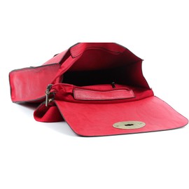 AOSSTA Women's Cross-Body Bags Leather Large Cross Body Messenger Bag Shoulder Bag (21601 Dark Grey)