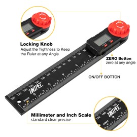 UNIPEC Digital Angle Finder Protractor, Angle Finder Ruler, 7inch 200mm 7inch/200mm, Angle Measuring Tool for Woodworking,Carpenter,Construction,DIY Measurement