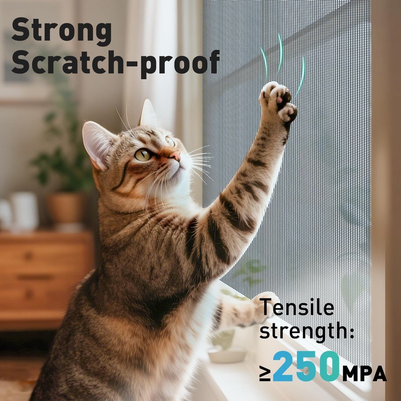 FCSOTSPS Pet Proof Window Door Screen Roll,37.4INx16.4FT Polyester Window Screen